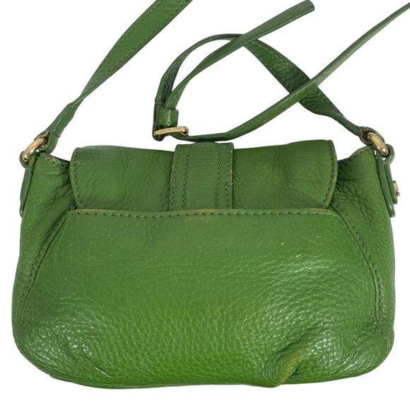 Michael Kors Crossbody Bag, Small, Green w/ Gold Buckle & Hardware, Adjustable - Picture 3 of 16
